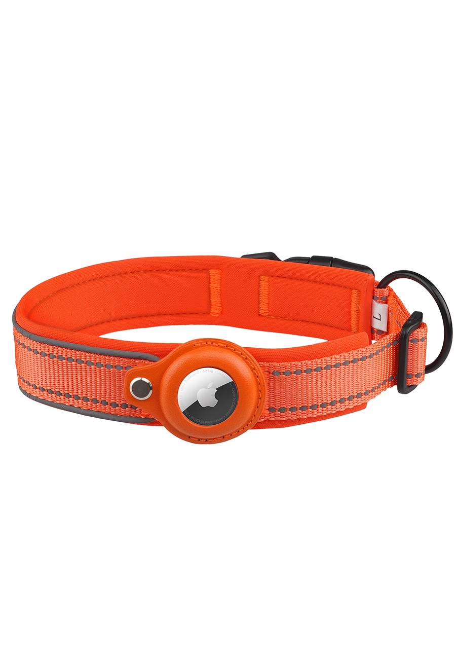 Padded Reflective AirTag Dog Collar