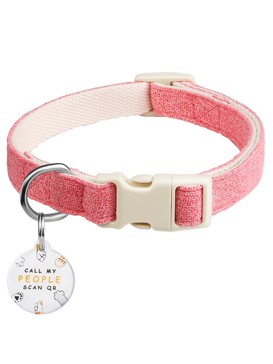 Dog Collar with QR Code ID Tag