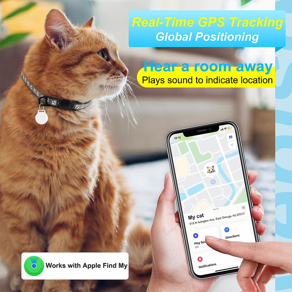 Cat Tracker Tags No Monthly Fee For Find My App (iOS) | Waterproof, Lightweight Collar ...