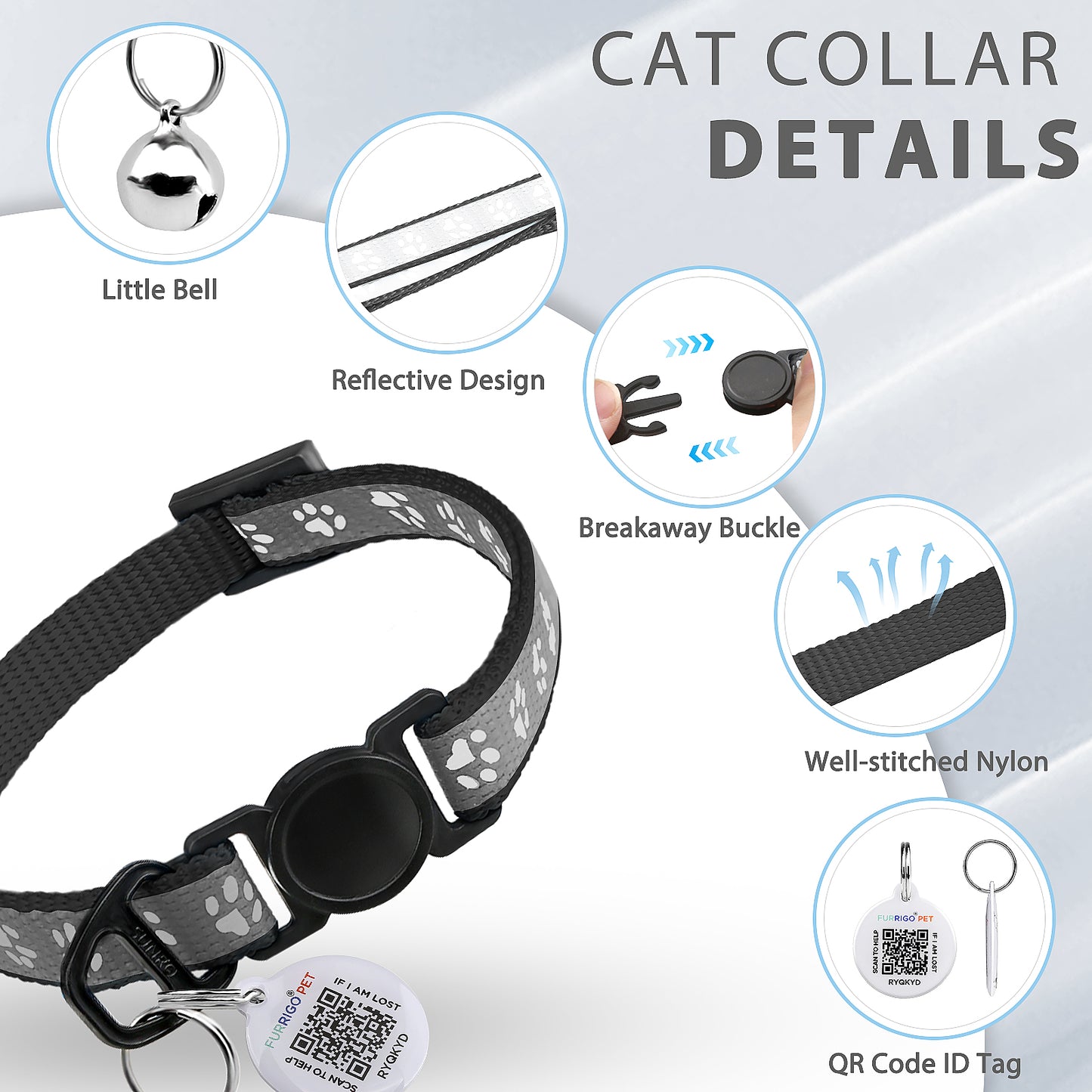 Breakaway Cat Collar with QR Code Tag