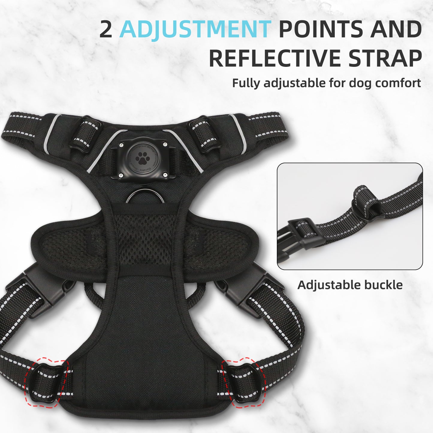 Reflective AirTag Dog Harness